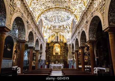 Eine unglaubliche Aussicht von der barocken Kirche Santa Maria la Blanca in der Stadt von Sevilla, Spanien, in der Region Andalusien. Stockfoto