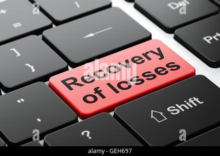 Banking-Konzept: Wiederherstellung von Verlusten auf Computer Tastatur Hintergrund Stockfoto
