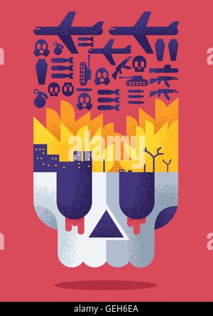 Konzept-Darstellung für den Krieg. Stock Vektor