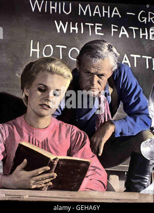 Carroll Baker, Richard Widmark Lehrerin Deborah Wright (Carroll Baker) Begleitet Einen Indianerstamm, Höhle Captain Archer (Richard Widmark) ins Revervat Zurückbringen Soll. Lokalen Caption *** 1964, Cheyenne Autumn, Cheyenne Stockfoto