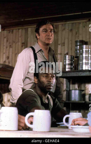 Luiz Fernandez (Pele, Vorn), John Colby (Michael Caine) *** lokalen Caption *** 1981, entweichen zum Sieg, Flucht Oder Sieg Stockfoto