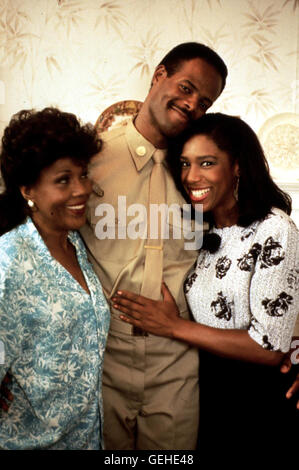 Keenen Ivory Wayans, Dawn Lewis, Ja'net Dubois Muttersoehnchen Jack (Keenen Ivory Wayans) Kehrt Nach 10 Jahren in Die Arme von Cheryl (Dawn Lewis) Und Seiner Mutter (Ja'net Dubois) Zurueck.  Lokalen Caption *** 1988, werde ich Git Sie Sucka, Ghettobuste Stockfoto