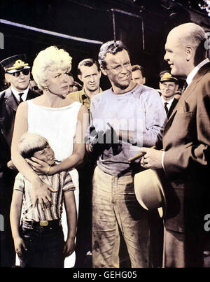 Doris Day, Jack Lemmon, Ernie Kovacs Die Geringe Abfindung, sterben Harry Foster Malone (Ernie Kovacs, R) Jane Osgood (Doris Day) Und Dachmarke Website George Denham (Jack Lemmon, m) Anbietet, ist Für Beide Unannehmbar. Lokalen Caption *** 1959, es geschah zu Jane, Mit Mir Nicht, Meine Herren Stockfoto