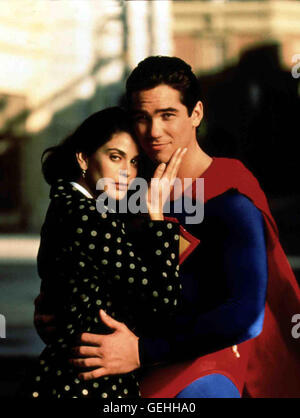 Teri Hatcher, Dean Cain Gemeinsam Kaempfen Lois (Teri Hatcher) Und Supermann (Dean Cain) Fuer Gerechtigkeit. Lokalen Caption *** 1993, Lois & Clark, Superman - Die Abenteuer Von Lois & Clark Stockfoto