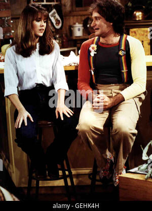 Mindy McConnell (Pam Dwaber), Mork vom Ork (Robin Williams) *** lokalen Caption *** 1978, Mork & Mindy, Mork Vom Ork Stockfoto