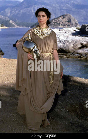 Isabella Rossellini Sein von der Goettin Athene (Isabella Rossellini) Vorhergesagtes Schicksal Nimmt Seinen Lauf. Lokalen Caption *** 1997, Odyssey, (Teil 1) sterben Abenteuer Des Odysseus - Schlacht Der Titanen Stockfoto