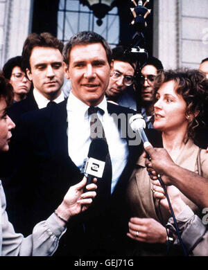 Harrison Ford, Bonnie Bedelia Wieder Mit Seiner Frau Barbara (Bonnie Bedelia) Versoehnt, Rusty (Harrison Ford) der Presse Ein Interview Gibt. Lokalen Caption *** 1990, als unschuldig, Aus Mangel einer Beweisen Stockfoto