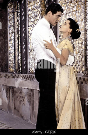 Paul Hubschmid, Debra Paget Der Deutsche Architekt Harald Berger (Paul Hubschmid) Wird eine Höhle Hof des Maharadschas von Eschnapur Gerufen. Dort Verliebt er Sich Ausgerechnet in Die Schoene Tempeltaenzerin Seetha (Debra Paget), sterben Auserwaehlte des Prinzen Stockfoto