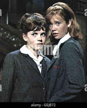 June Harding, Hayley Mills Die Beiden Schuelerinnen Rachel Devery (June Harding) Und Mary Clancy (Hayley Mills) Finden Die St. Francis Klosterschule Furchtbar Konservativ. Lokalen Caption *** 1966, Mühe mit Engeln, die, Immer Aerger Mit Den Engeln Stockfoto