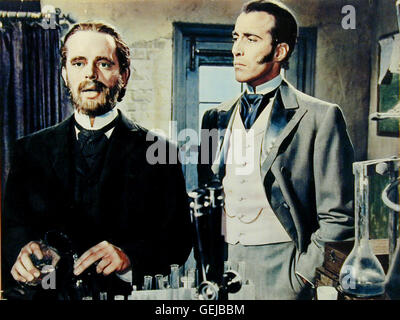 Paul Massie, Christopher Lee *** lokalen Caption *** 1960, Two Faces Of Dr. Jekyll, Schlag Zwoelf In London Stockfoto