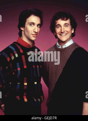 Balki Bartokomous (Bronson Pinchot), Larry Appleton (Mark Linn-Baker) *** lokalen Caption *** 1986, Perfect Strangers, Ein griechische Erobert Chicago Stockfoto