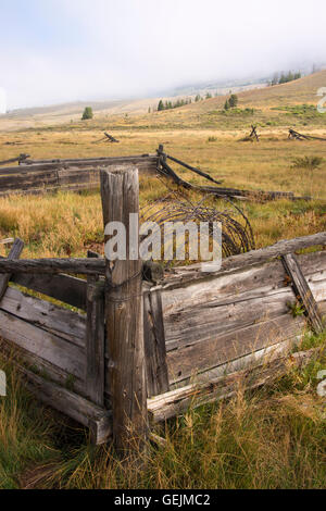 Alte verlassene Gehöft in der Green River-Seen-Region von Wyoming. Stockfoto