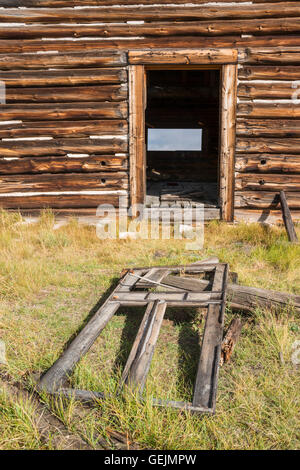 Rustikales Altes Gehöft in Wyoming in Green River Seen. Stockfoto