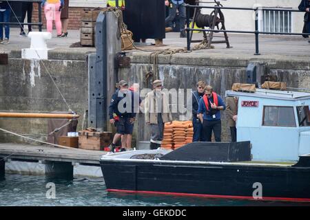 Hafen von Weymouth, Dorset, UK. 27. Juli 2016. Verfilmung von Dünkirchen (Bogeda Bay) im Hafen von Weymouth in Dorset. Statist. Bildnachweis: Graham Hunt/Alamy Live-Nachrichten Stockfoto