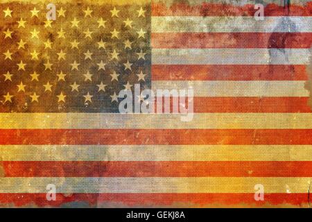 Grunge amerikanische Flagge Hintergrund. USA Flagge Grunge Stil Kulisse. Stockfoto