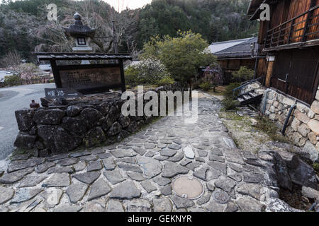 Tsumango-Juku, Nagiso, Kiso Bezirk, Präfektur Nagano, Japan. Stockfoto