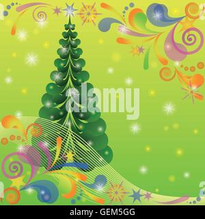 Weihnachten Hintergrund mit Tanne Stock Vektor