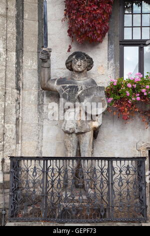 Geographie / Reisen, Deutschland, Sachsen-Anhalt, Quedlinburg, Rathaus, Roland, Statue, Stockfoto