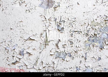 alte weiße geschälte Farbe auf Putz Wand Hintergrund Stockfoto