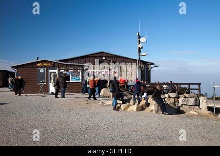 Geographie / Reisen, Deutschland, Sachsen-Anhalt, Harz Mountains, Nationalpark Harz, Brocken, Top Bergplateau, Restaurant, Hexenhaus, Stockfoto