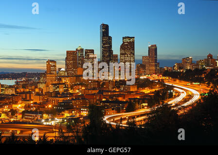 Geographie / Reisen, USA, Washington, Seattle, Blick Richtung Innenstadt, von Jose P. Rizal Park, Stockfoto
