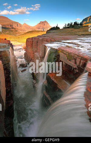 Geographie / Reisen, USA, Montana, Triple fällt, Reynolds Creek, Logan Pass, Gletscher-Nationalpark Stockfoto