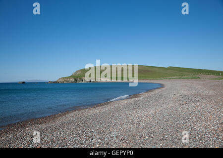 Norby Holm Melby und Neap Norby Landzunge mit Meerblick. Mainland, Shetland Inseln, Schottland Stockfoto