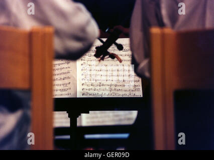 Vordere Musiker Noten Stockfoto