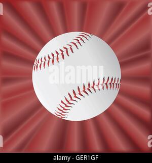 Eine typische Baseball über rotem material Stock Vektor