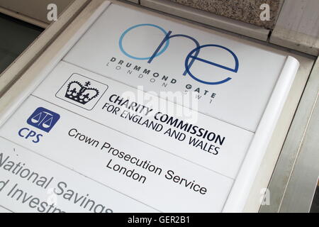 Charity Commission, einem Drummond Gate, London, England, Großbritannien, Vereinigtes Königreich, UK, Europa Stockfoto