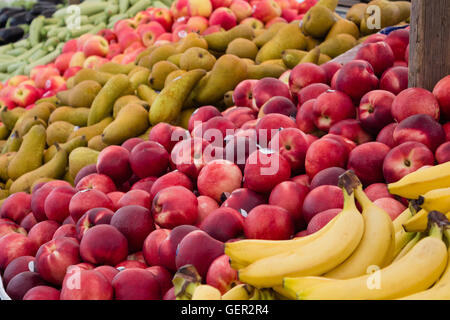 Obst-Markt Closeup - viele Früchte closeup Stockfoto