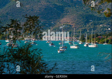 Das Dorf Geni / Nidri in Lefkada, Griechenland Stockfoto