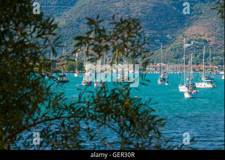 Das Dorf Geni / Nidri in Lefkada, Griechenland Stockfoto