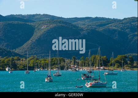 Das Dorf Geni / Nidri in Lefkada, Griechenland Stockfoto