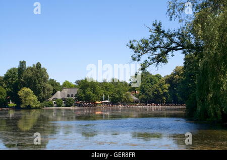 Geographie / Reisen, Deutschland, Bayern, München, Kleinhesseloher See (See), Seehaus (Seehaus), Englischer Garten (englischer Garten) Stockfoto