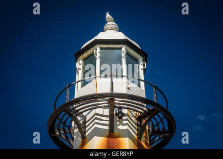 Leuchtturm auf Smeatons Pierin die Bucht in St. Ives, Cornwall, England, UK, Europa Stockfoto