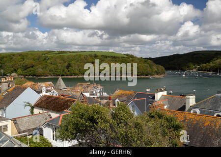 Blick auf Fowey Dächer in Cornwall, England, UK Stockfoto