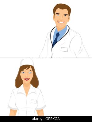 Vektor-Illustration ein freundlicher Arzt Stock Vektor