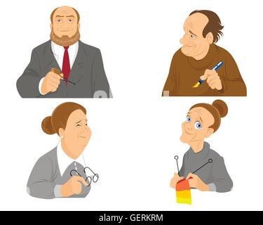 Vektor-Illustration eines älteren Menschen-Porträts Stock Vektor