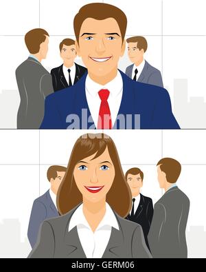 Vektor-Illustration aus einer Gruppe von einem Unternehmer Stock Vektor