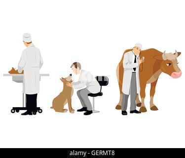 Vektor-Illustration von Tierärzten mit Haustiere Stock Vektor