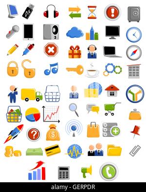 Vektor-Illustration eines Web Icons Sets Stock Vektor