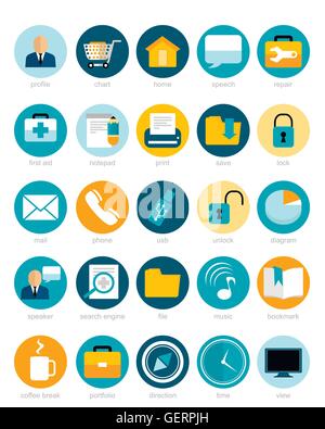 Vektor-Illustration eines Web Icons Sets Stock Vektor