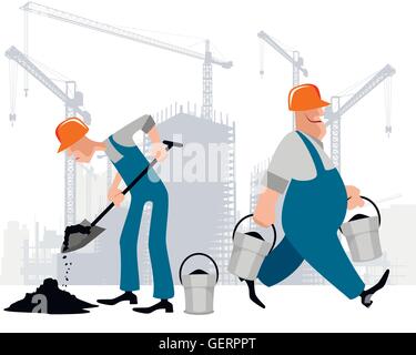Vektor-Illustration von zwei Straßenarbeiter Stock Vektor
