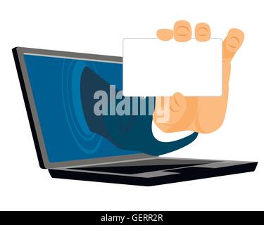 Vektor-Illustration einer Hand mit Visitenkarte Stock Vektor