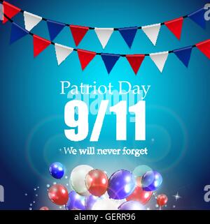 Patriot Tag Label, werden wir nie vergessen Vektor-Illustration Stock Vektor