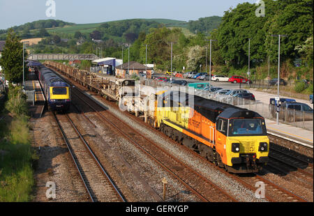70802 schleppt 6 C 97 16:52 Westbury nach Truro über Penzance durch Totnes auf Sonntag, 5. Juni 2016 Stockfoto