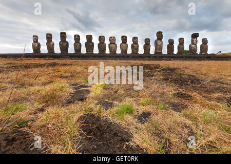 Ahu Tongariki Stockfoto