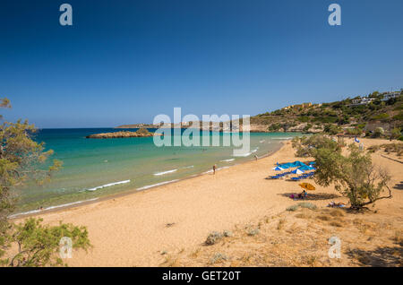 Kalathas Strand, Insel Kreta, Griechenland. Kalatha ist einer der besten Strände in Creta Stockfoto