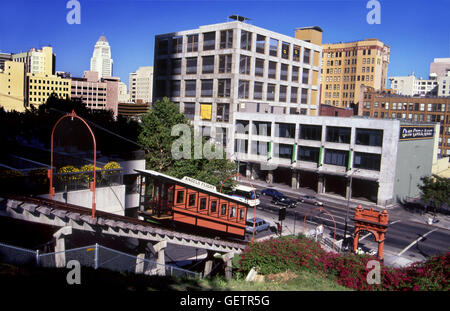 Engel Flug Straßenbahn, Bunker Hill in der Innenstadt von Los Angeles, Kalifornien Stockfoto